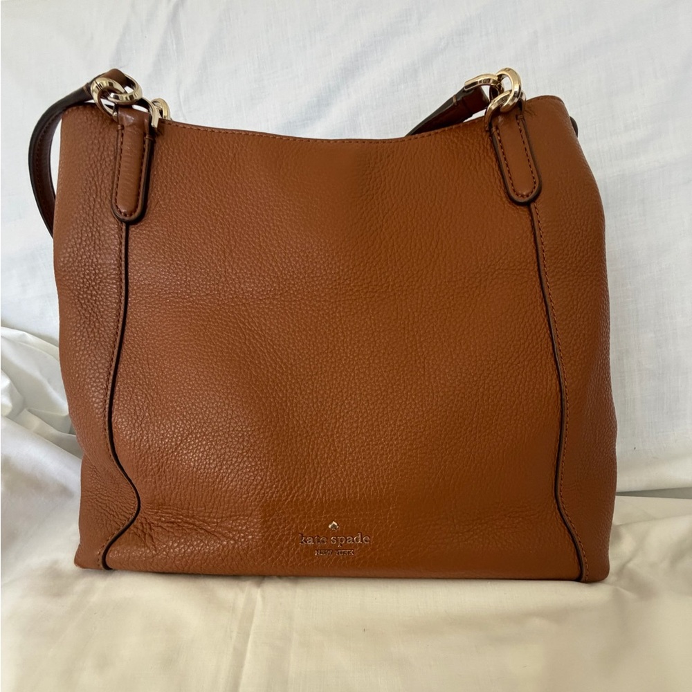 Kate Spade Leila Medium Triple Compartment Shoulder Bag – Warm Gingerbread